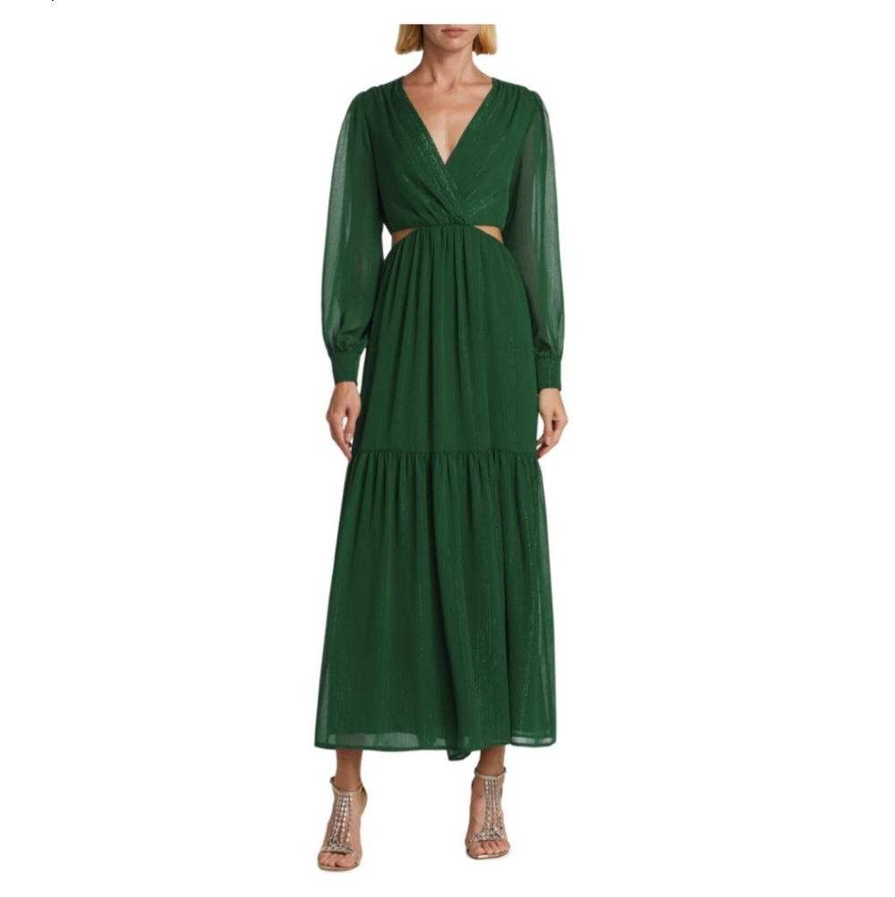 WAYF Emerald Tiered Maxi Dress